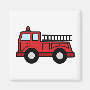 Cartoon Clip Art Firetruck Emergency Vehicle Truck Magnet