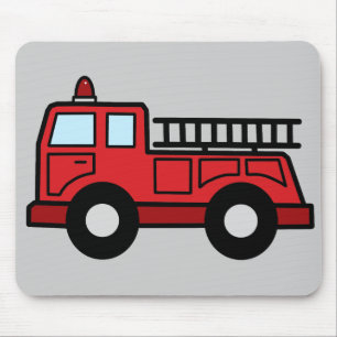Cartoon Clip Art Firetruck Emergency Vehicle Truck Mouse Mat