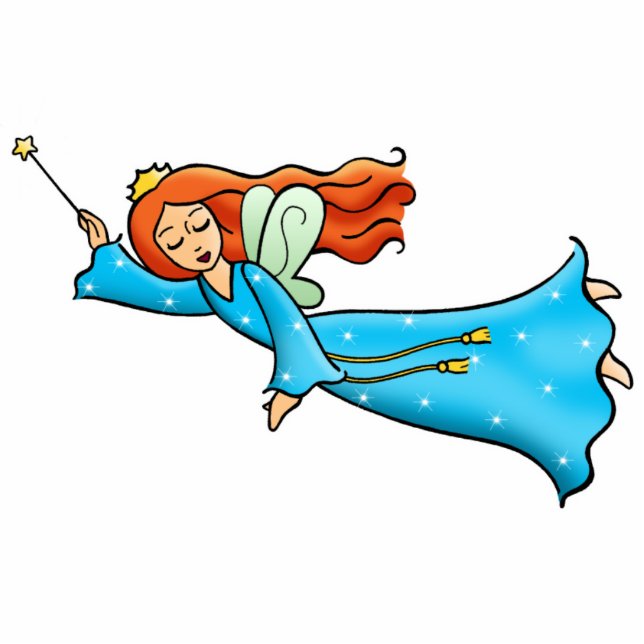 Cartoon Clip Art Flying Fairy Princess Magic Wand Standing Photo Sculpture (Front)