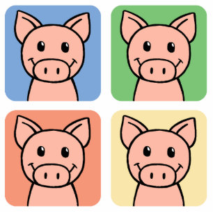 Cartoon Clip Art Laughing Piggie Piggy Pigs! Standing Photo Sculpture