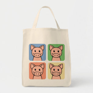 Cartoon Clip Art Laughing Piggie Piggy Pigs! Tote Bag