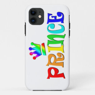Cartoon Clip Art Rainbow Text, Prince and Crown iPhone 11 Case
