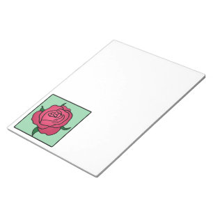Cartoon Clip Art Valentine's Day Red Rose Flower Notepad