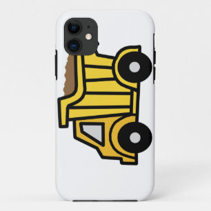 Cartoon Clip Art with a Construction Dump Truck iPhone 11 Case
