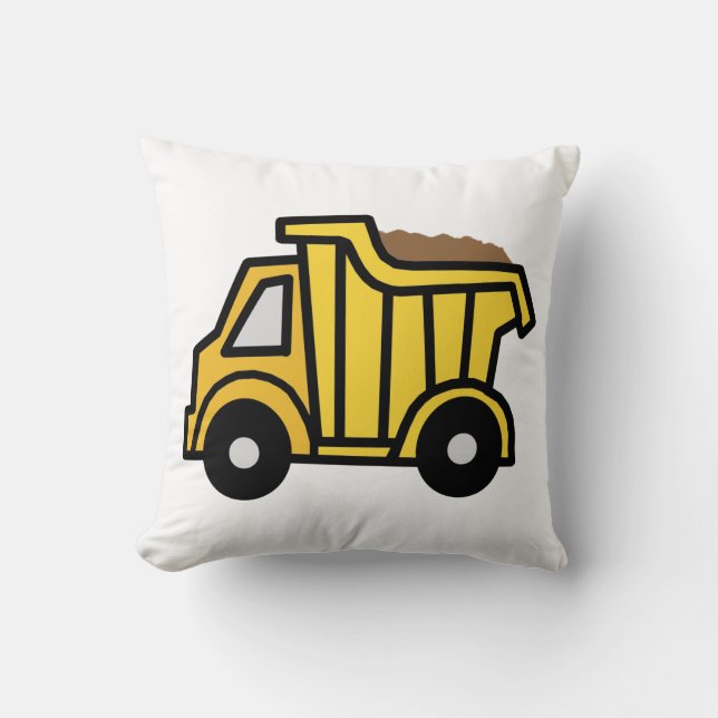 Cartoon Clip Art with a Construction Dump Truck Cushion (Front)