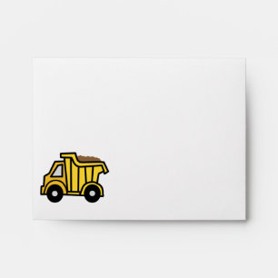 Cartoon Clip Art with a Construction Dump Truck Envelopes