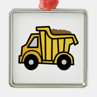 Cartoon Clip Art with a Construction Dump Truck Metal Tree Decoration