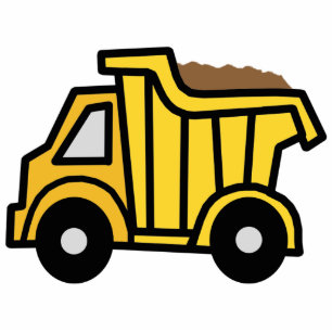 Cartoon Clip Art with a Construction Dump Truck Standing Photo Sculpture