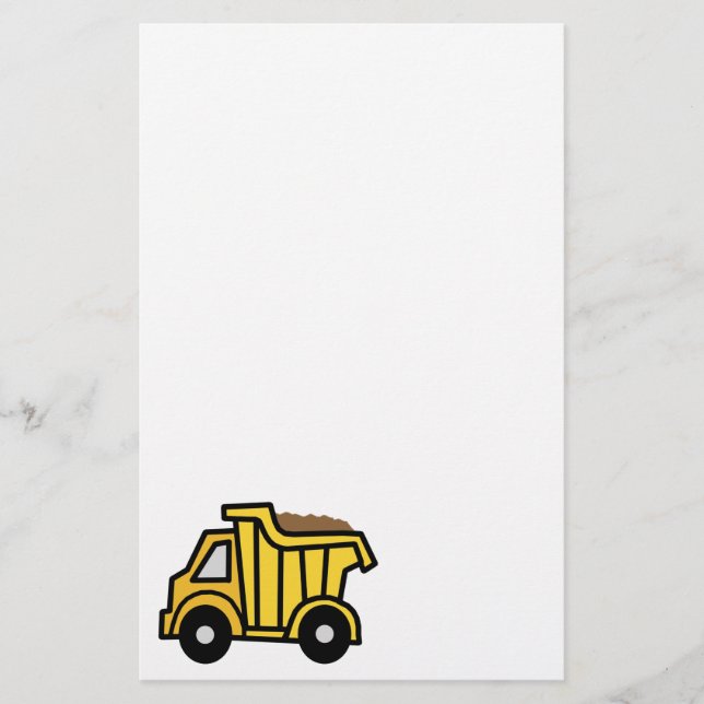 Cartoon Clip Art with a Construction Dump Truck Stationery (Front)