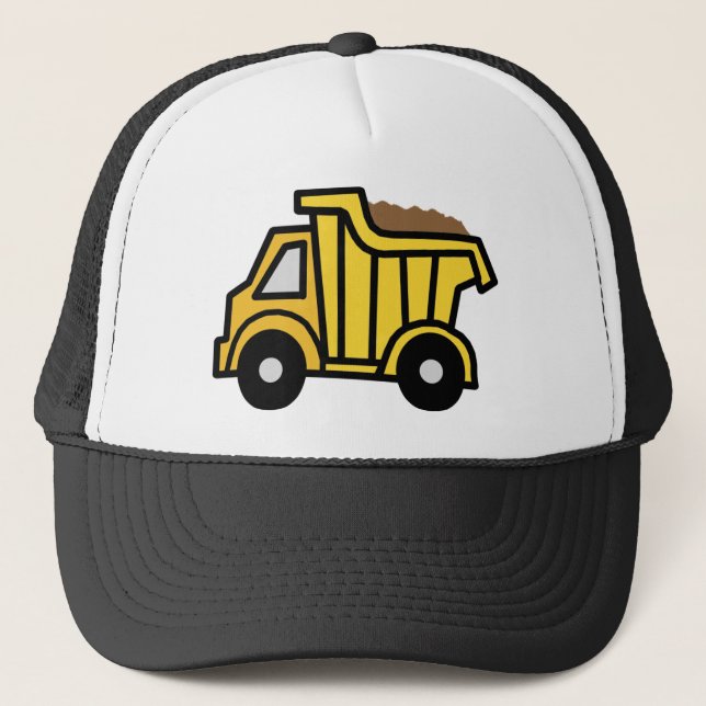 Cartoon Clip Art with a Construction Dump Truck Trucker Hat (Front)