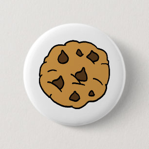 Cartoon Clipart HUGE Chocolate Chip Cookie Dessert 6 Cm Round Badge