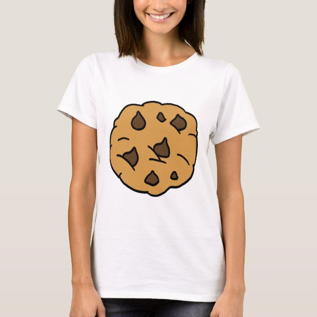 Cartoon Clipart HUGE Chocolate Chip Cookie Dessert T-Shirt (Front)