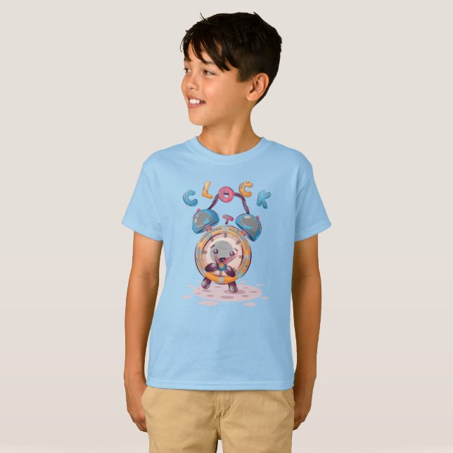 Cartoon Clock | Kids T-Shirt (Front Full)