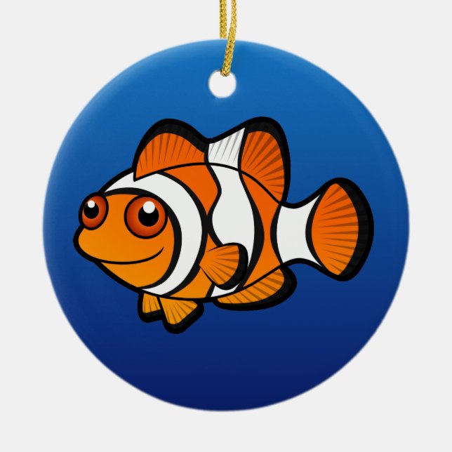Cartoon Clownfish Ceramic Tree Decoration (Front)