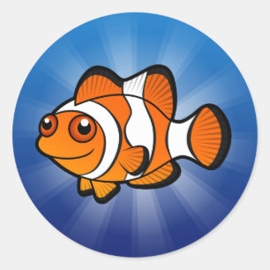 Cartoon Clownfish Classic Round Sticker