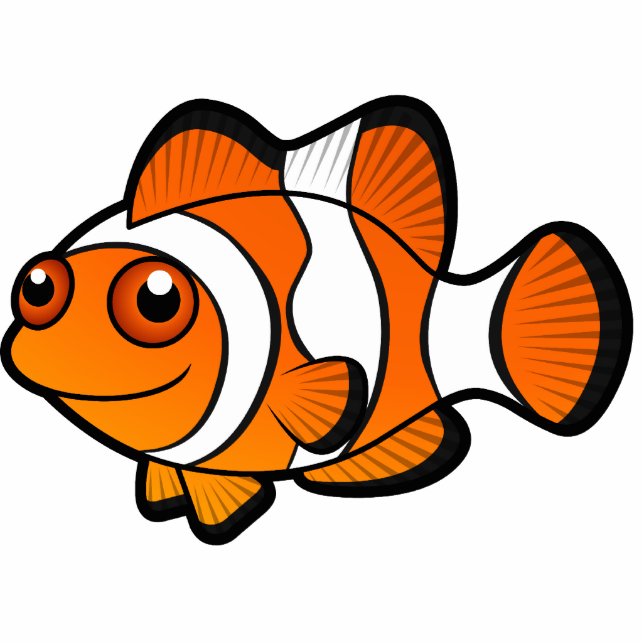 Cartoon Clownfish Photo Sculpture Magnet (Front)