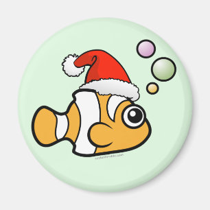 Cartoon Clownfish Santa Magnet