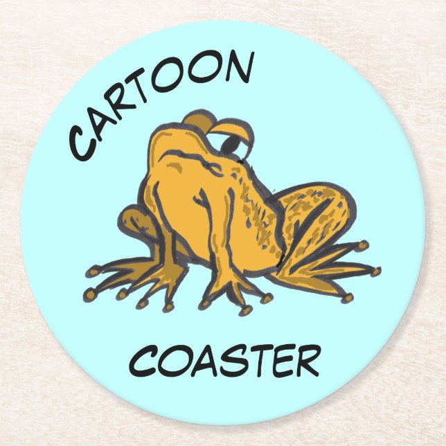 Cartoon Coaster: Cute Toad Round Paper Coaster (Front)