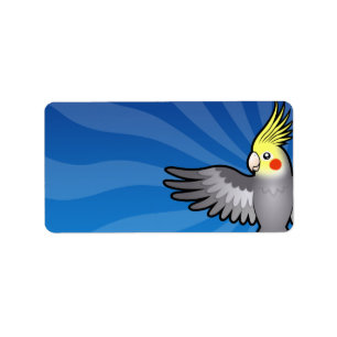 Cartoon Cockatiel Label