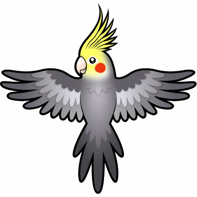 Cartoon Cockatiel Photo Sculpture Magnet (Front)