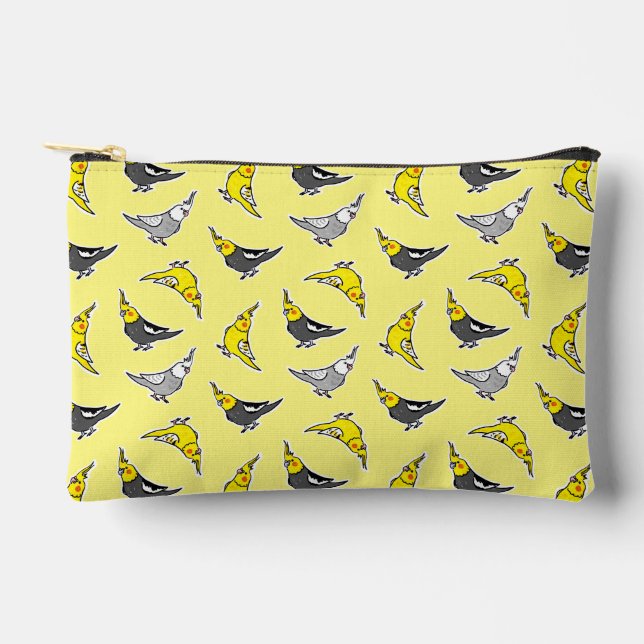 Cartoon Cockatiels Pattern Accessory Pouch (Front)