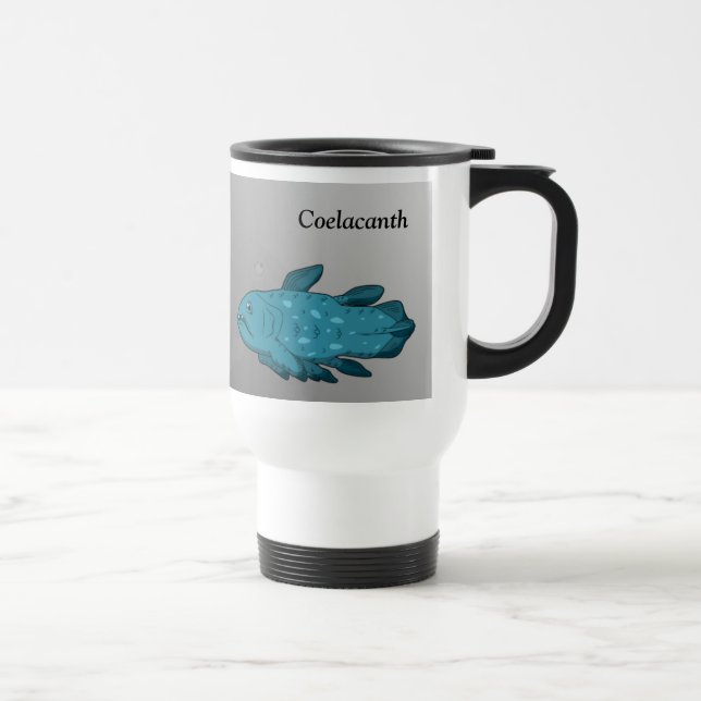 Cartoon Coelacanth Travel Mug (Right)