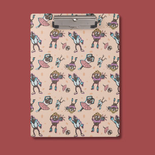 Cartoon Coffee Bean Dance Party Clipboard