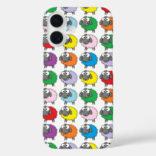Cartoon Colorful Sheep Pattern iPhone 16 Case