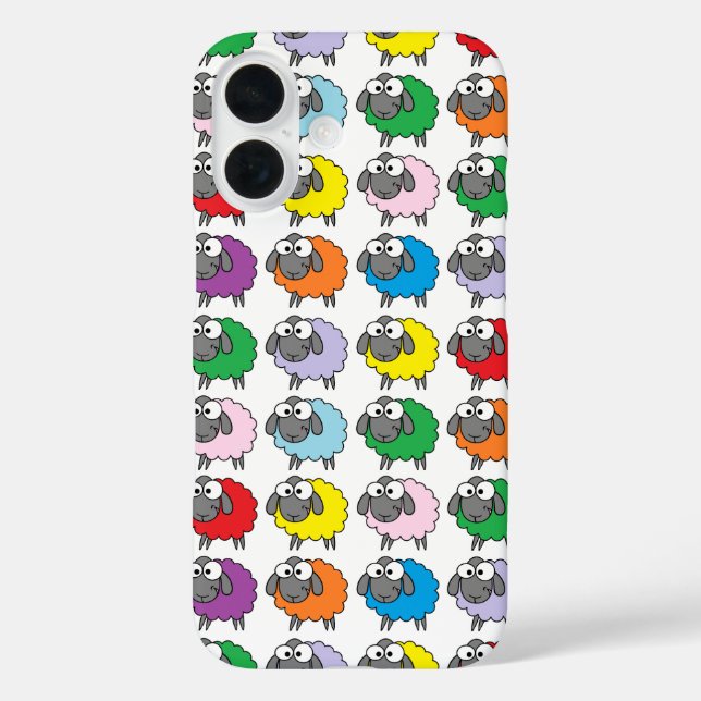 Cartoon Colourful Sheep Pattern Case-Mate iPhone Case (Back)