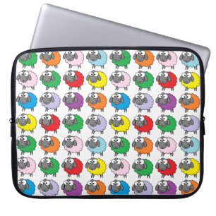 Cartoon Colourful Sheep Pattern Laptop Sleeve
