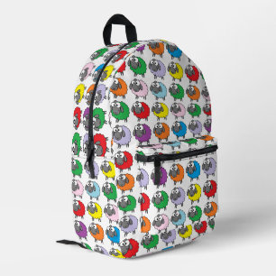 Cartoon Colourful Sheep Pattern Printed Backpack