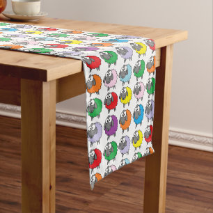 Cartoon Colourful Sheep Pattern Short Table Runner