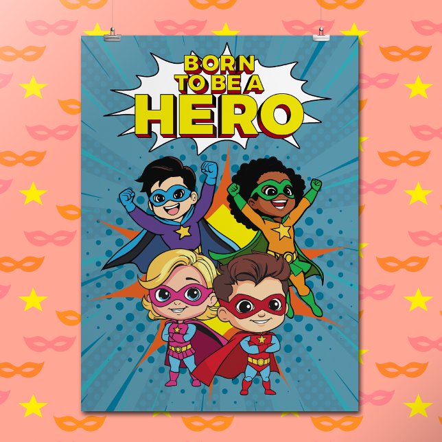Cartoon Comic Book Superhero Inspirational Quote Poster (Creator Uploaded)