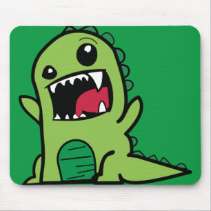 cartoon-comic-dino-dinosaur-green mouse mat