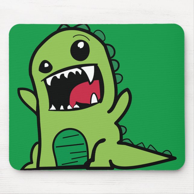 cartoon-comic-dino-dinosaur-green mouse mat (Front)