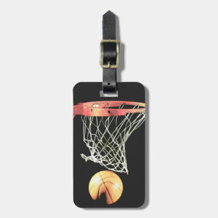 Cartoon Comic Style Basketball Luggage Tag