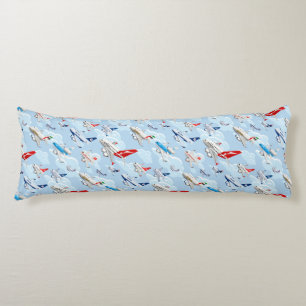 Cartoon commercial aeroplanes seamless pattern fab body cushion