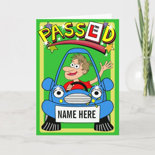 Cartoon Congratulations On Passing Driving Test Card Zazzle.co.uk
