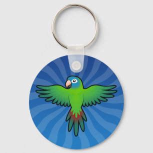 Cartoon Conure / Lorikeet / Parrot Key Ring