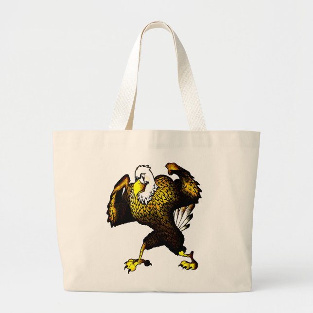 Cartoon Cool Looking Eagle Tote Bag (Front)