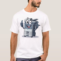 Cartoon Copier Machine Mascot with Legs and Big Ey