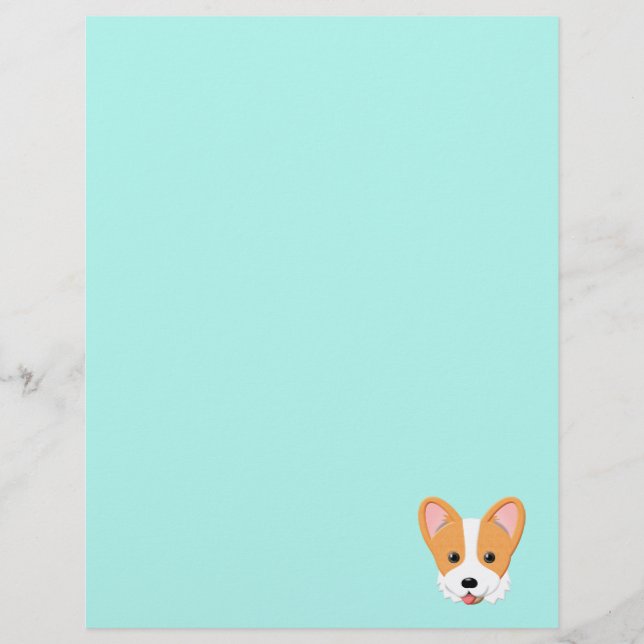 Cartoon Corgi Custom Letterhead (Front)