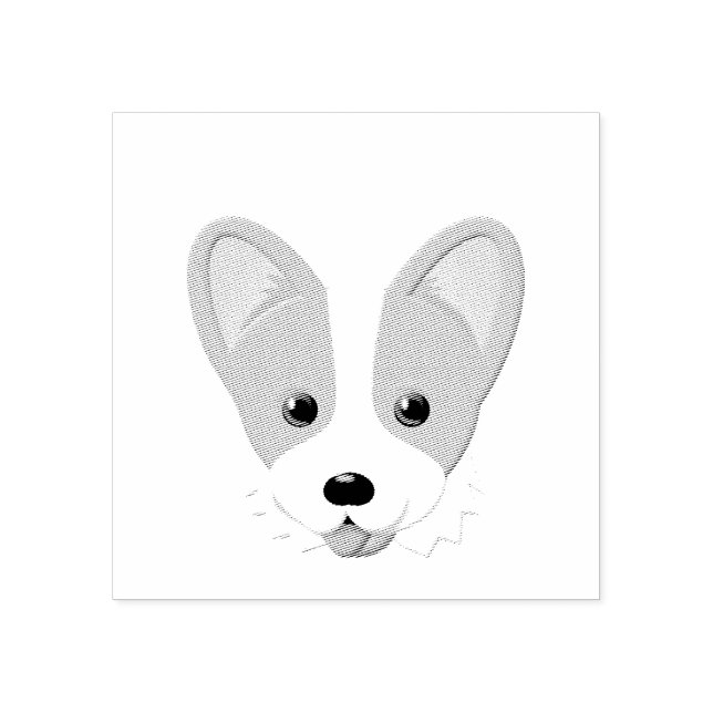Cartoon Corgi Rubber Stamp (Imprint)