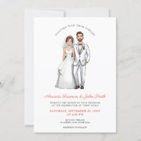 Cartoon Couple Photo Personalised Wedding