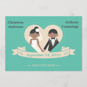 Cartoon Couple Save The Date Announcement (LAA)