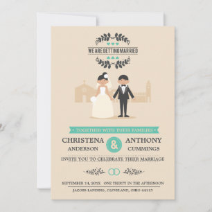 Cartoon Couple Wedding Invitation (CA)