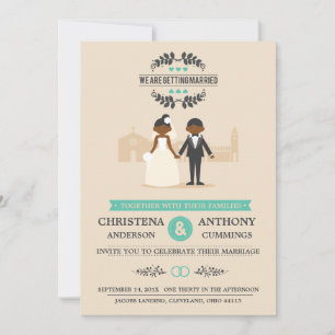 Cartoon Couple Wedding Invitation (DAA)