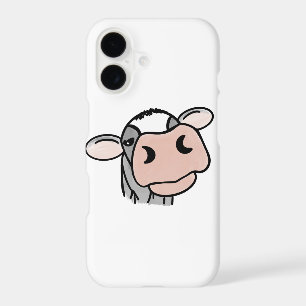 cartoon cow black white pink kiss grey farm animal