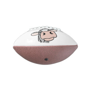 cartoon cow black white pink kiss grey farm animal american football