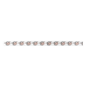 cartoon cow black white pink kiss grey farm animal satin ribbon
